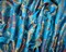 Aqua Blue-Multi Polyester Floral Chinese Brocade Woven Fabric By the Yard